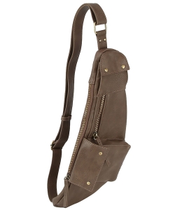 Multi Pocket Sling Bag Fanny Pack CQF013 DARK GRAY